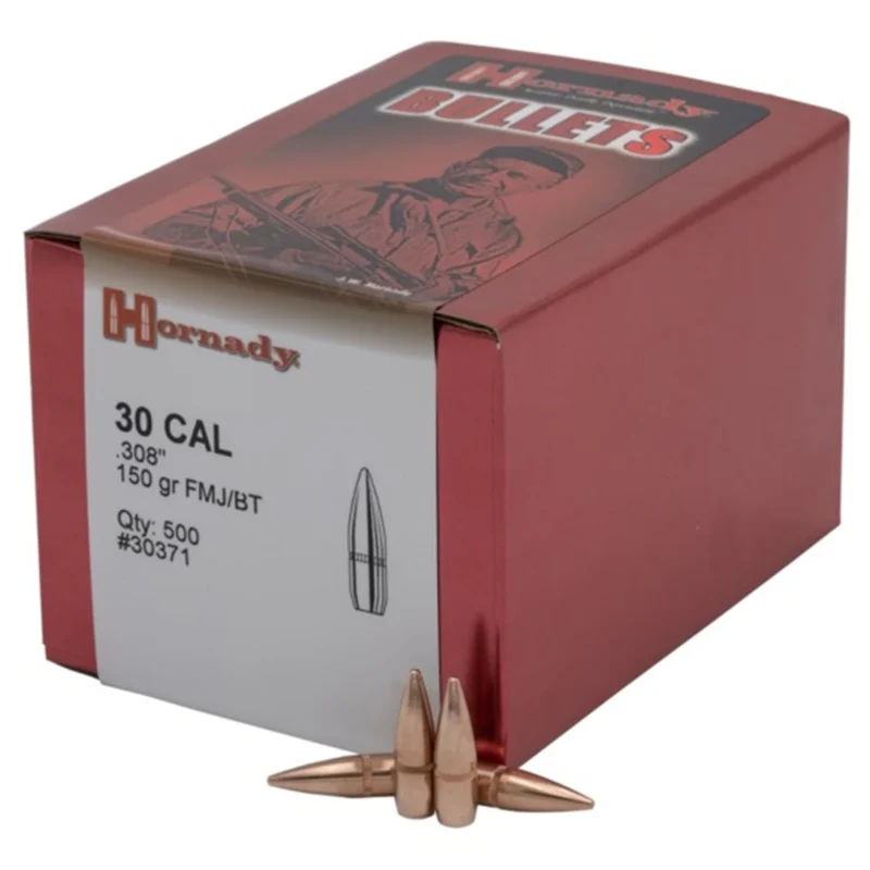 HORNADY 30CAL (.308") 150GR FMJBT BULLETS 500CT