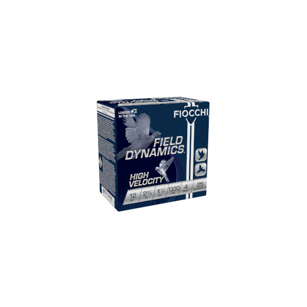 FIOCCHI FIELD DYNAMICS 12GA 2.75" 1330FPS 1-1/4OZ #4 AMMO 25RDS