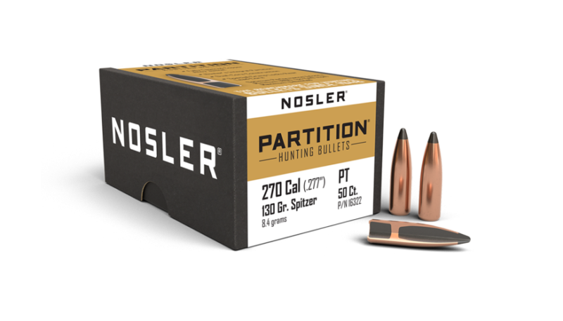 NOSLER 270CAL (.277") 130GR PARTITION BULLETS 50CT