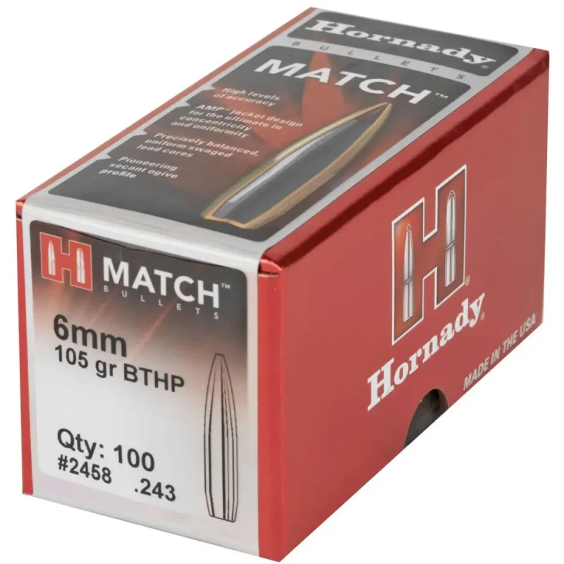HORNADY 6MM (.243") 105GR BTHP MATCH 100CT