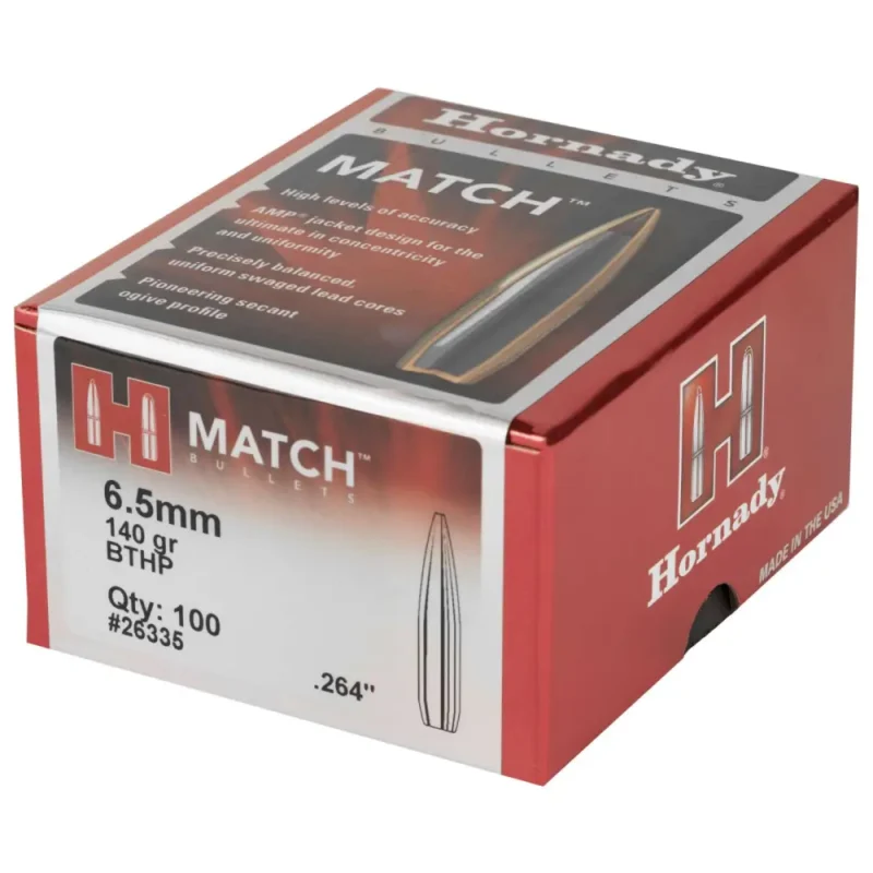 HORNADY 6.5MM (.264”) 140GR BTHP BULLETS 100CT