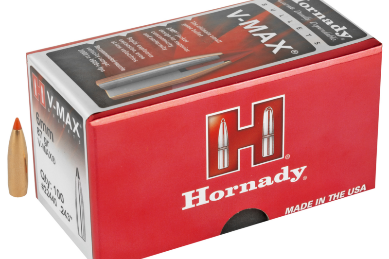 HORNADY 6MM (.243") 87GR VMAX BULLETS 100CT