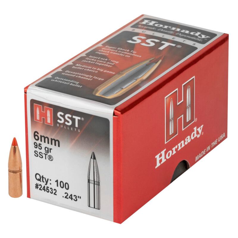 HORNADY 6MM (.243") 95GR SST BULLETS 100CT