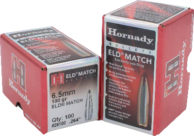 26100 HORNADY 6.5MM (.264") 100GR ELD MATCH BULLETS 100CT