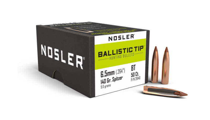 NOSLER 6.5MM (.264") 140GR BALLISTIC TIP SPITZER BULLETS 50CT