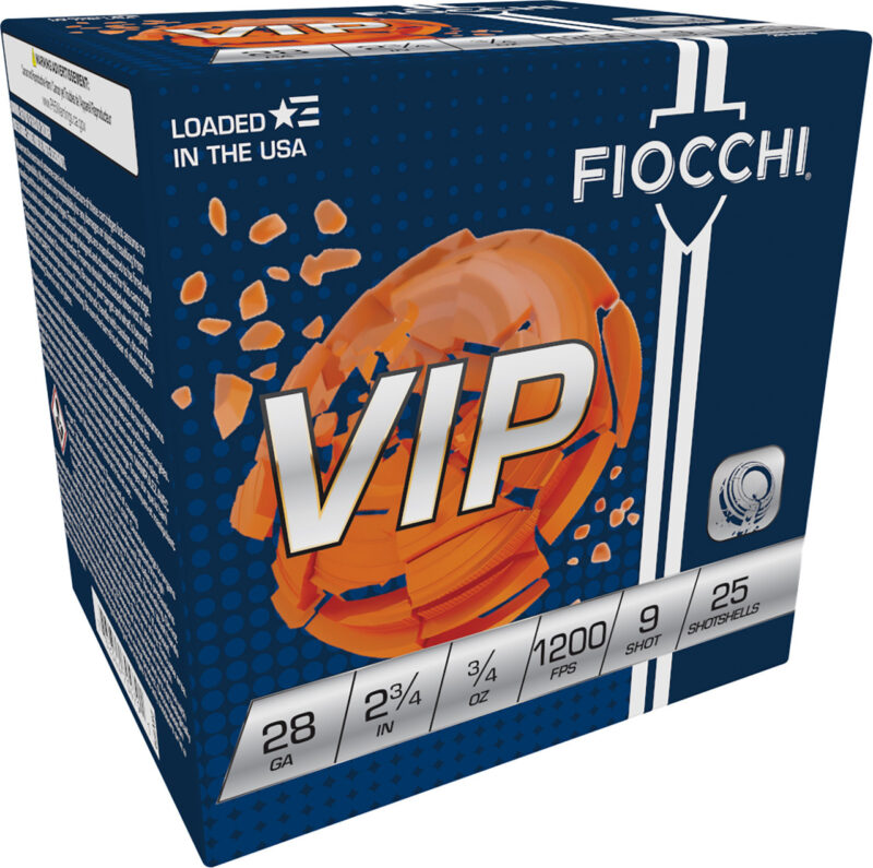 FIOCCHI VIP 28GA 2.75" 1200FPS 3/4OZ #9 AMMO 25RDS
