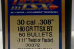 BARNES 30CAL (.308") 180GR TTSX BULLETS 50CT
