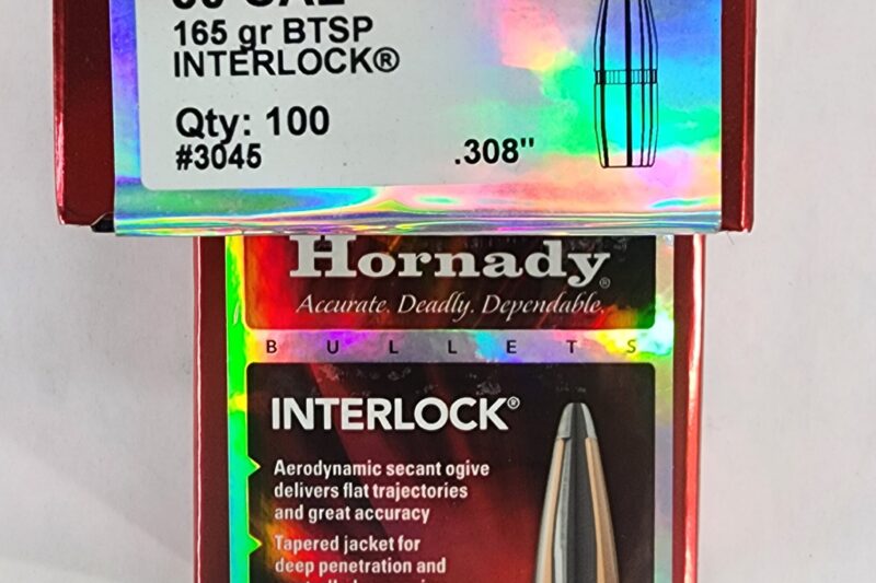 3045 HORNADY 30CAL (.308") 165GR BTSP BULLETS 100CT