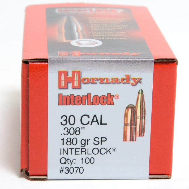 HORNADY 30CAL (.308") 180GR SP BULLETS 100CT