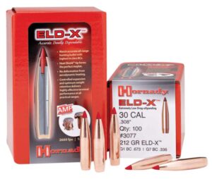 HORNADY 30CAL (.308") 178GR ELD-X BULLETS 100CT