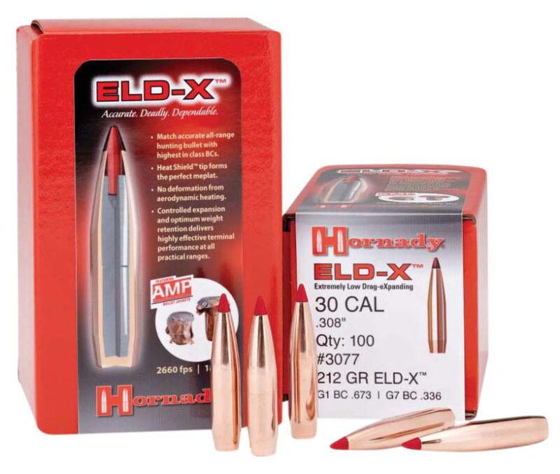 HORNADY 30CAL (.308") 178GR ELD-X BULLETS 100CT