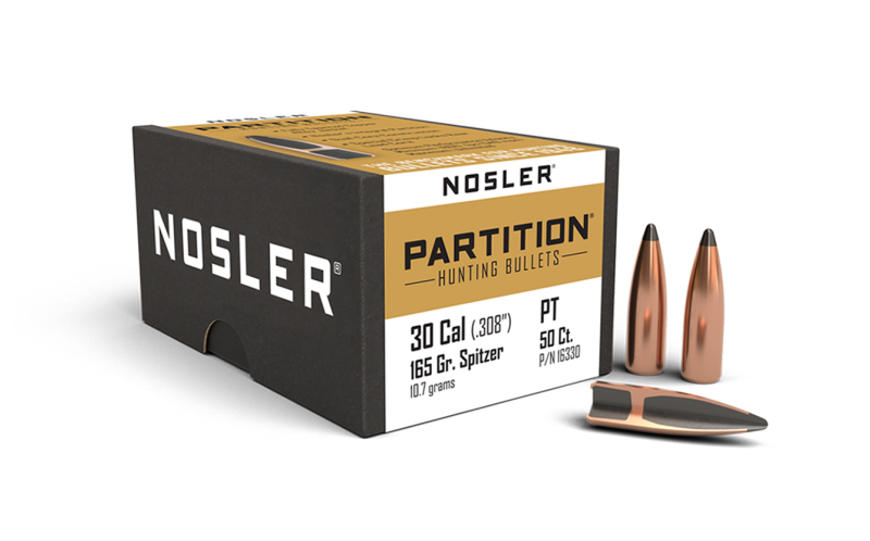 30CAL 165GR NOSLER 30 (308") 165GR PARTITION BULLETS 50CT