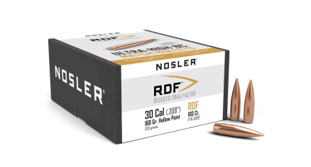 NOSLER 30CAL (.308") 168GR HPBT REDUCED DRAG FORCE BULLETS 100CT
