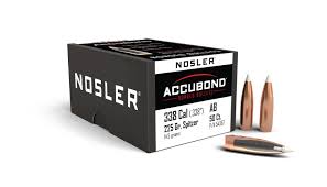 NOSLER 338CAL (.338") 225GR ACCUBOND BULLETS 50CT