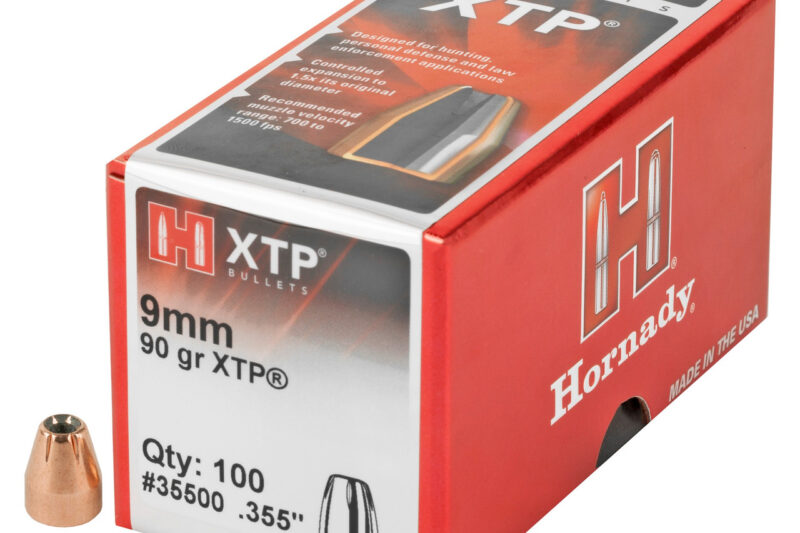 35500__70442 HORNADY 9MM (.355") 90gr XTP BULLETS 100CT