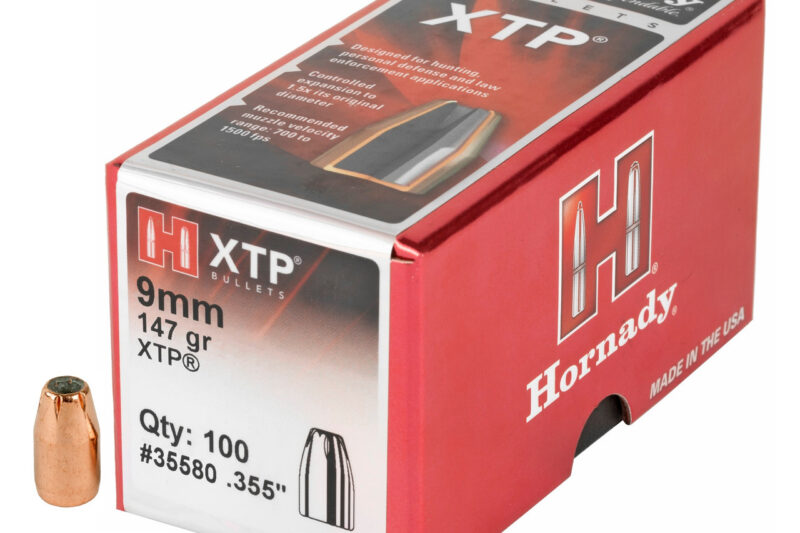 35580__33550 HORNADY 9MM (.355") 147GR XTP BULLETS 100CT