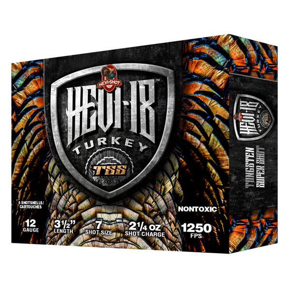 HEVI TURKEY TSS 12GA 3.5" 1250FPS 2-1/4OZ #7 AMMO 5RDS