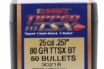 BARNES 25CAL (.257") 80GR TTSX TIPPED-BT BULLETS 50CT