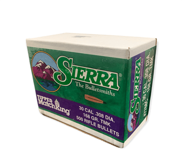 7768C SIERRA 30CAL (.308") 168GR TIPPED MATCHKING BULLETS 500CT