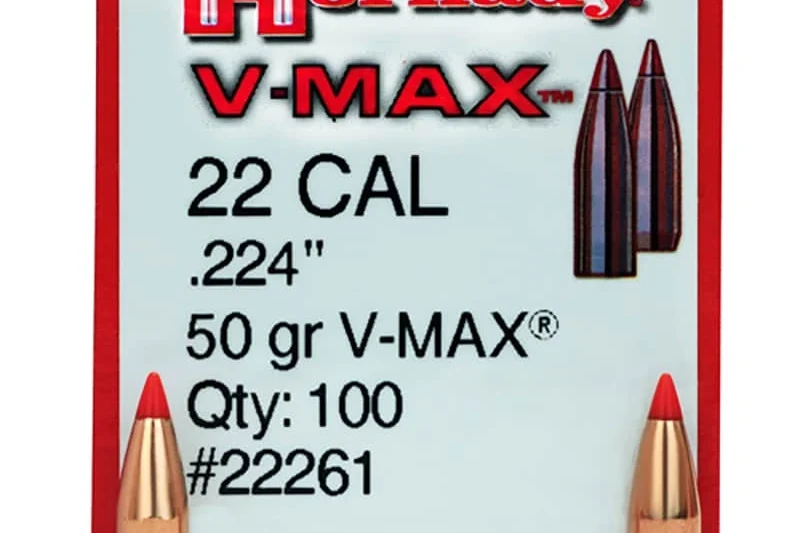 82181099_a02f HORNADY 22 CAL (.224") 50GR VMAX BULLETS 100CT
