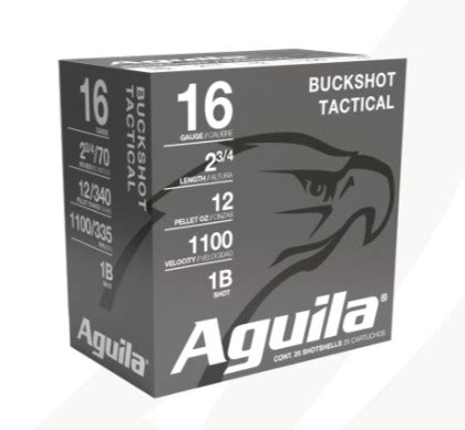 AGUILA 16GA 1B BUCKSHOT 12 PELLET 2.75 25CT AGUILA 16GA 1B BUCKSHOT 12 PELLET 2.75" AMMO 25RDS