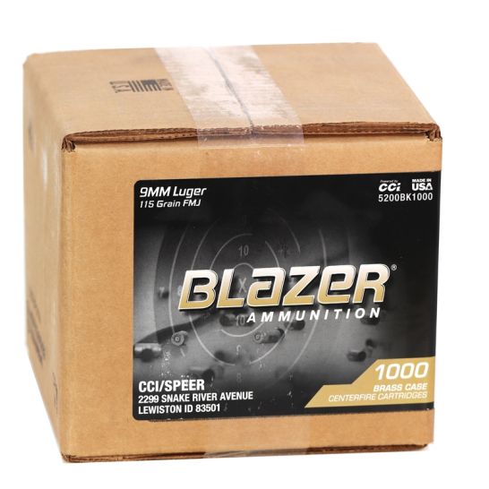 CCI BLAZER 9MM 115GR FMJ BRASS CASING AMMO 1000RDS