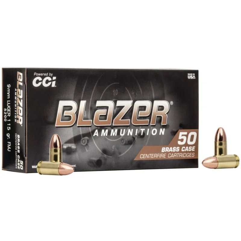 CCI BLAZER 9MM 115GR FMJ AMMO 50RDS