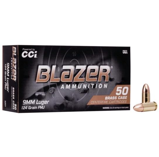 CCI 9MM 124GR BLAZER AMMO 50CT CCI 9MM 124GR BLAZER AMMO 50CT