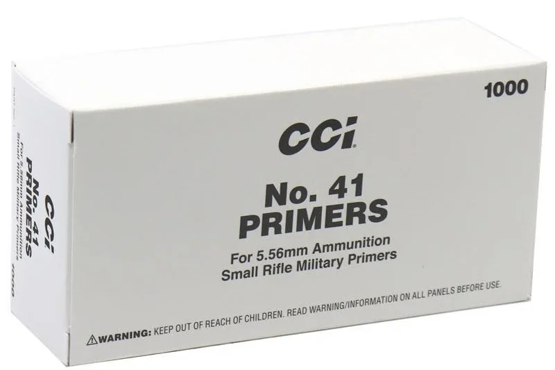 CCI NO. 41 PRIMERS FOR 5.56 SMALL RIFLE CCI NO. 41 PRIMERS FOR 5.56 SMALL RIFLE