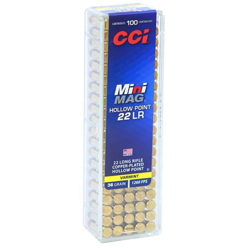CCI MINI MAG 22LR 36GR 1260FPS CPHP AMMO 100RDS