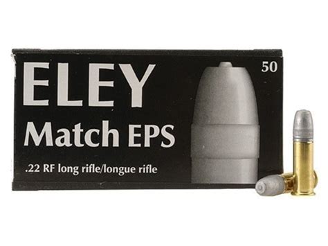 ELEY MATCH EPS 22LR 40GR AMMO 50CT ELEY MATCH EPS 22LR 40GR AMMO 50RDS