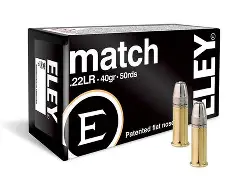 ELEY MATCH 22LR 40GR AMMO 50RDS