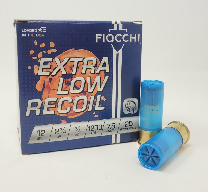 FIOCCHI EXTRA LOW RECOIL 12GA 2-3/4" 7/8OZ 1200FPS #7.5 AMMO 250RDS