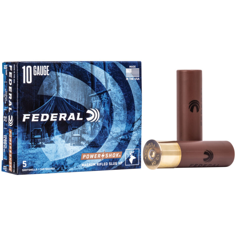 FEDERAL POWER SHOK 10GA 3.5" MAGD 1.75OZ HP RIFILED SLUG 5RDS