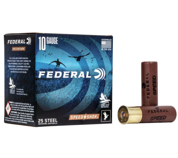 FEDERAL 10GA 3.5 STEEL 1450FPS 1.5OZ BB AMMO 25CT FEDERAL SPEED SHOK STEEL 10GA 3.5" 1450FPS 1.5OZ #BB AMMO 25RDS