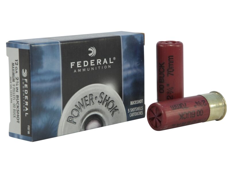 FEDERAL COPPER PLATED 12GA 2.75" MAXD 9 PELLET 1325fps 00 BUCK AMMO 5RDS