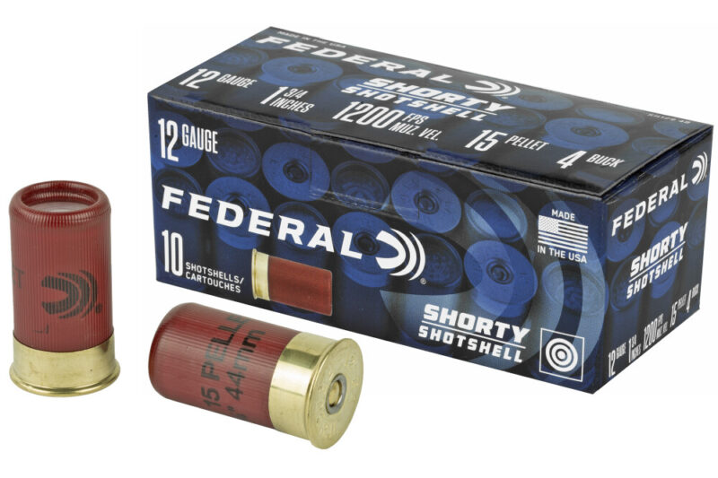 FEDERAL 12GA SHORTY #4 BUCK SHOT FEDERAL SHORTY 12GA 1.75" 1200FPS #4 BUCK AMMO 10RDS