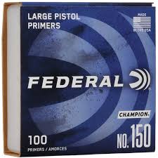 FEDERAL LARGE PISTOL PRIMERS 100CT