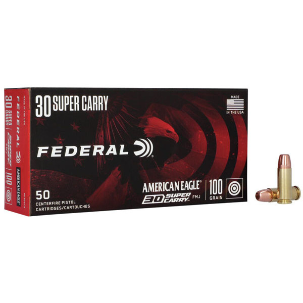 FEDERAL AMERICAN EAGLE 30 SUPER CARRY 100GR FMJ AMMO 50RDS