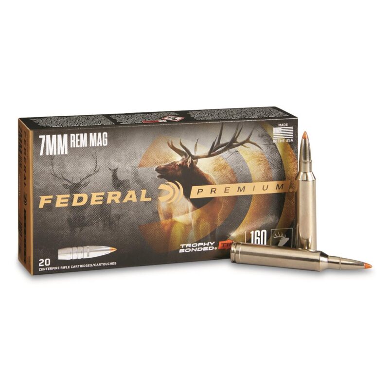 FEDERAL PREMIUM TROPHY BONDED 7MM REMINGTON 160GR AMMO 20RDS