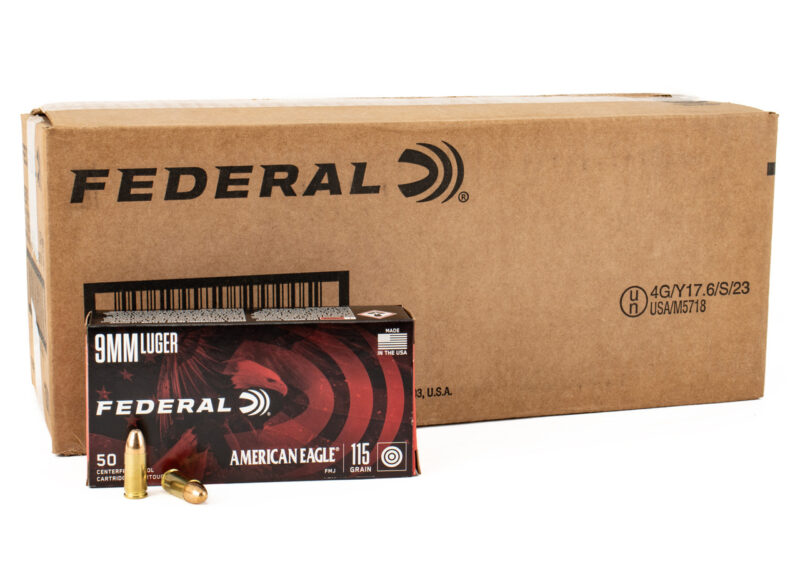 FEDERAL 9MM LUGER 115GR FMJ AMMO 1,000CT