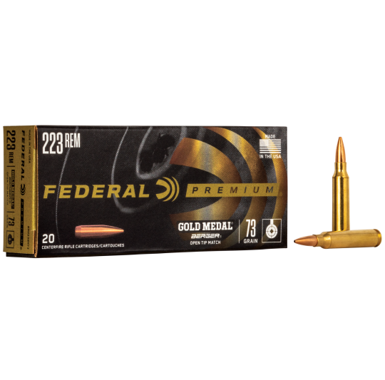 FEDERAL AMMO 223 GOLD MEDAL BERGER 73GR OPEN TIP MATCH FEDERAL AMMO 223 GOLD MEDAL BERGER 73GR OPEN TIP MATCH