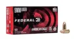 FEDERAL AMERICAN EAGLE 9MM 115GR FMJ AMMO 50RDS