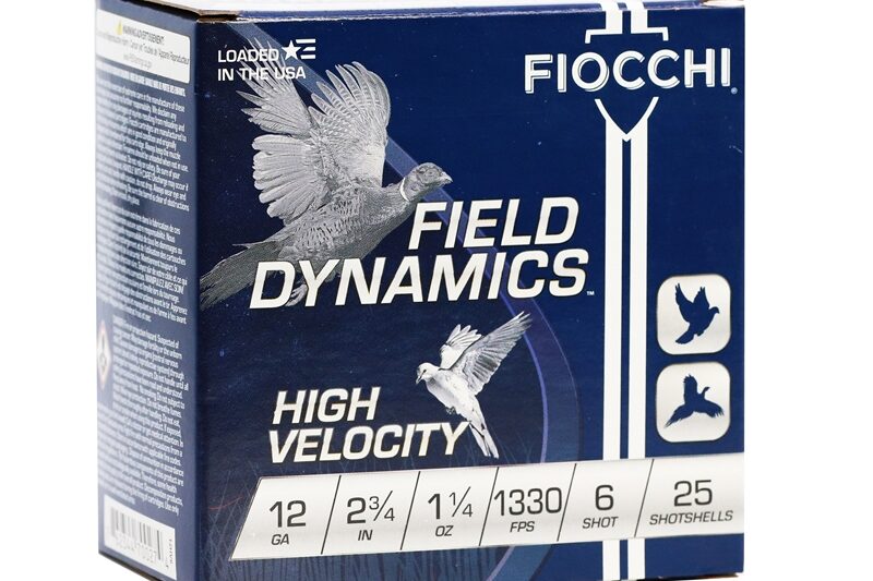 FIOCCHI HIGH VELOCITY 12GA 2-3:4 #6 LEAD SHOT FIOCCHI FIELD DYNAMICS 12GA 2.75" 1330FPS 1-1/4OZ #6 AMMO 25RDS