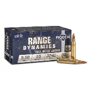 FIOCCHI RANGE DYNAMIC 5.56 NATO 55GR FMJBT AMMO 50RDS