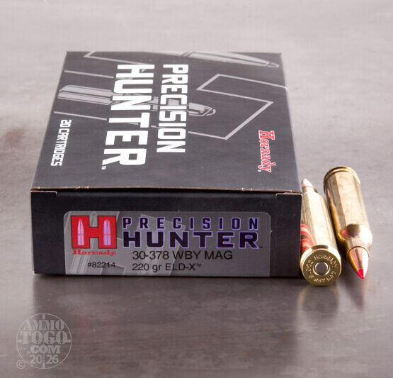 HORNADY 30-378 WEATHERBY MAG 220GR ELD X AMMO 20RDS HORNADY PRECISION HUNTER 30-378 WEATHERBY MAG 220GR ELD-X AMMO 20RDS