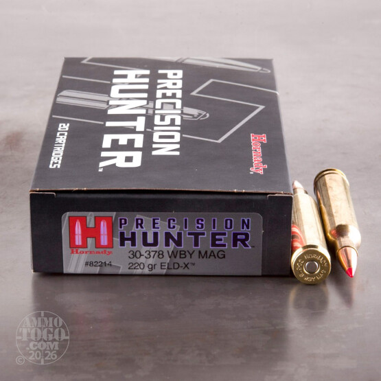 HORNADY PRECISION HUNTER 30-378 WEATHERBY MAG 220GR ELD-X AMMO 20RDS