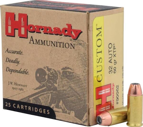 HORNADY 32 AUTO 60GR XTP AMMO 25RDS HORNADY 32 AUTO 60GR XTP AMMO 25 CT