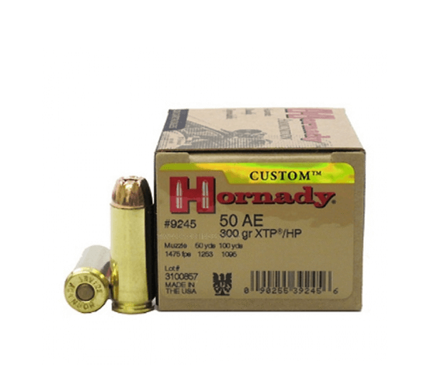 HORNADY 50 AE 300GR XTP:HP 20CT HORNADY CUSTOM 50 AE 300GR XTP-HP AMMO 20RDS