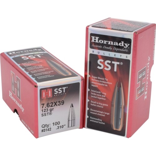 HORNADY 7.62X39 123GR SST BULLET 100CT HORNADY 7.62X39 (.310") 123GR SST BULLETS 100CT